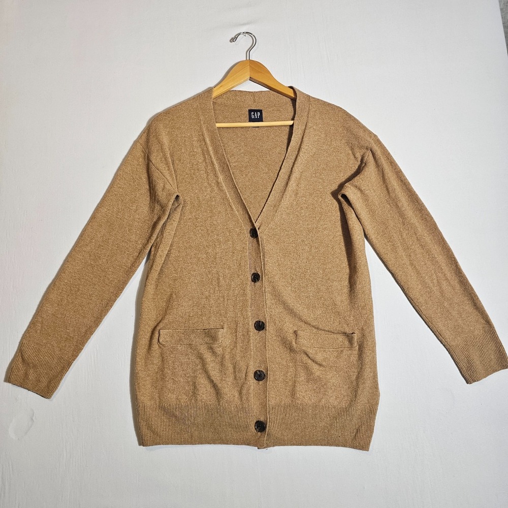 Gap Cardigan Sweater Womens XS Brown Knitted Cotton V Neck Winter Button Front